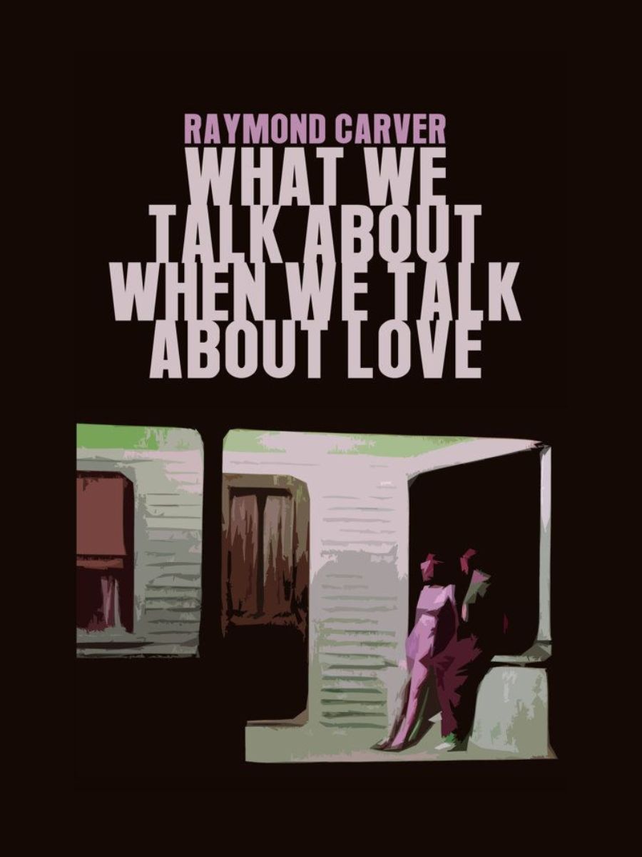 Painting of a man and woman leaning against a window ledge viewed through a window of house.